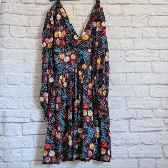 Trashy Diva Bianca Mini Dress 8 NEW Curious Corsage Bird Print 60s Retro Vintage - Picture 5 of 6